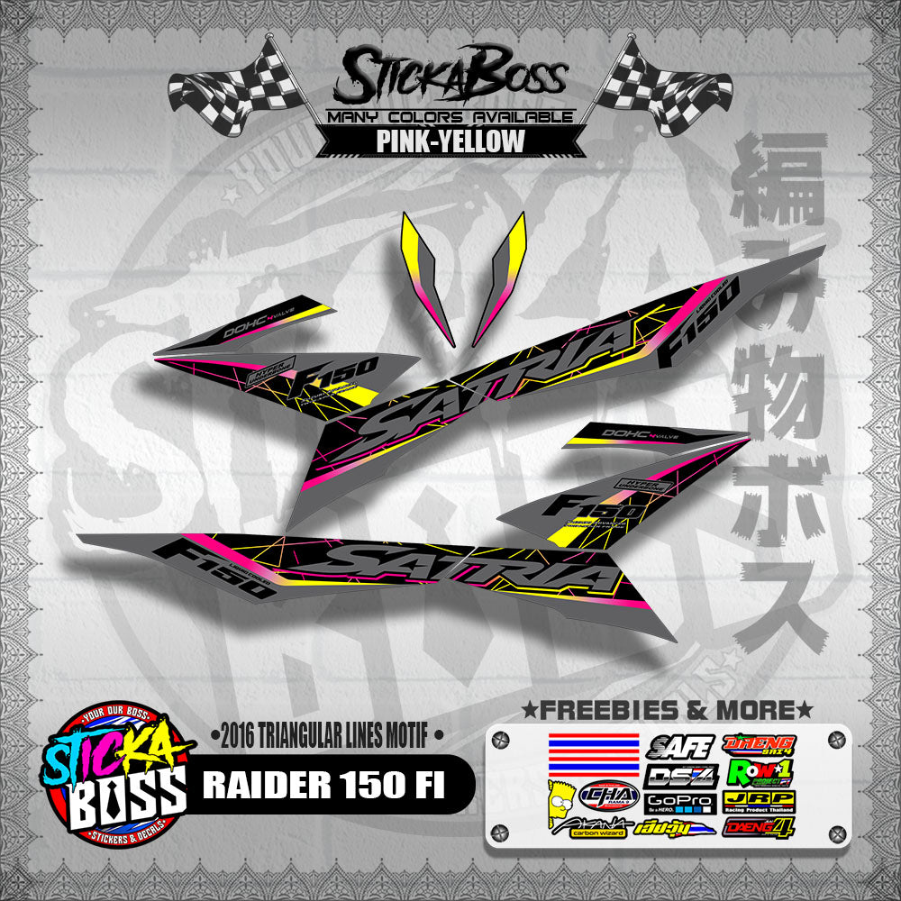 RAIDER 150 FI DECALS ( 2016 TRIANGULAR LINES MOTIF )【WITH FREEBIES】