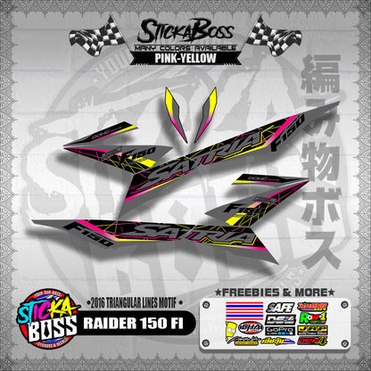 RAIDER 150 FI DECALS ( 2016 TRIANGULAR LINES MOTIF )【WITH FREEBIES】
