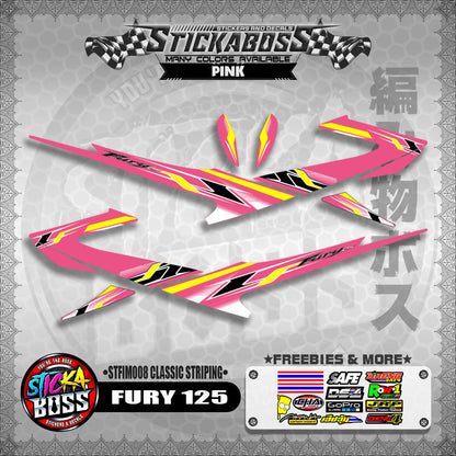 FURY 125 STICKER DECALS ( STFIM008 CLASSIC STRIPING )【WITH FREEBIES】