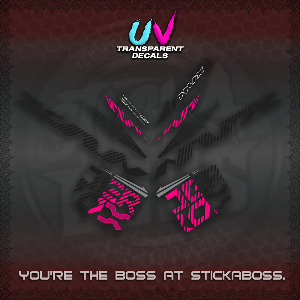 AEROX V2 NVX UV TRANSPARENT DECALS (2024 NEW 001 DESIGN) STICKER DECALS By STICKABOSS