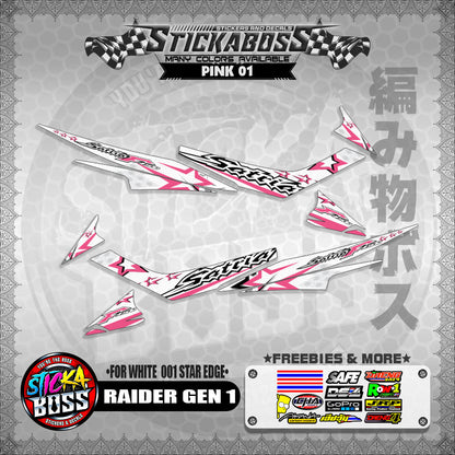 RAIDER GEN 1 MALAYSIAN STICKER DECALS ( FOR WHITE  001 STAR EDGE )【WITH FREEBIES】