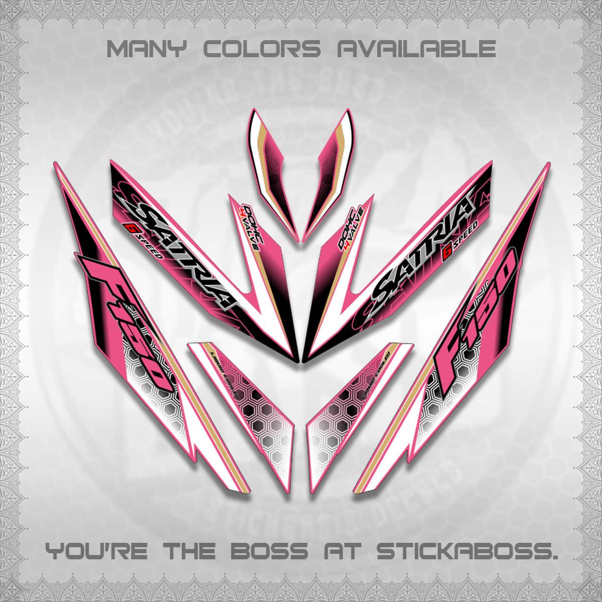 RAIDER 150 Fi SATRIA DECALS (NEW DESIGN 11 11)STICKER DECALS By STICKABOSS