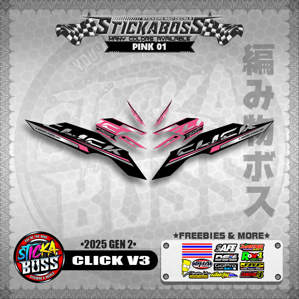 CLICK V3 INDO STICKER DECALS ( 2025 GEN 2 )【WITH FREEBIES】