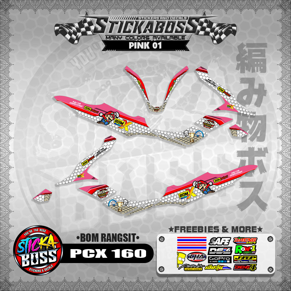 PCX 160 STICKER DECALS (BOM RANGSIT)【WITH FREEBIES】