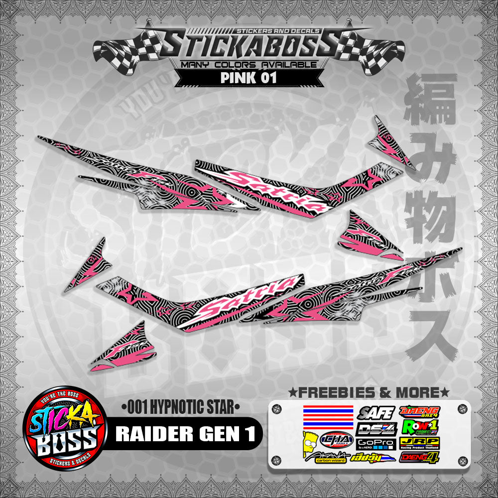 RAIDER GEN 1 MALAYSIAN STICKER DECALS (001 HYPNOTIC STAR)【WITH FREEBIES】