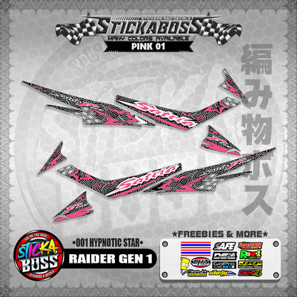 RAIDER GEN 1 MALAYSIAN STICKER DECALS (001 HYPNOTIC STAR)【WITH FREEBIES】