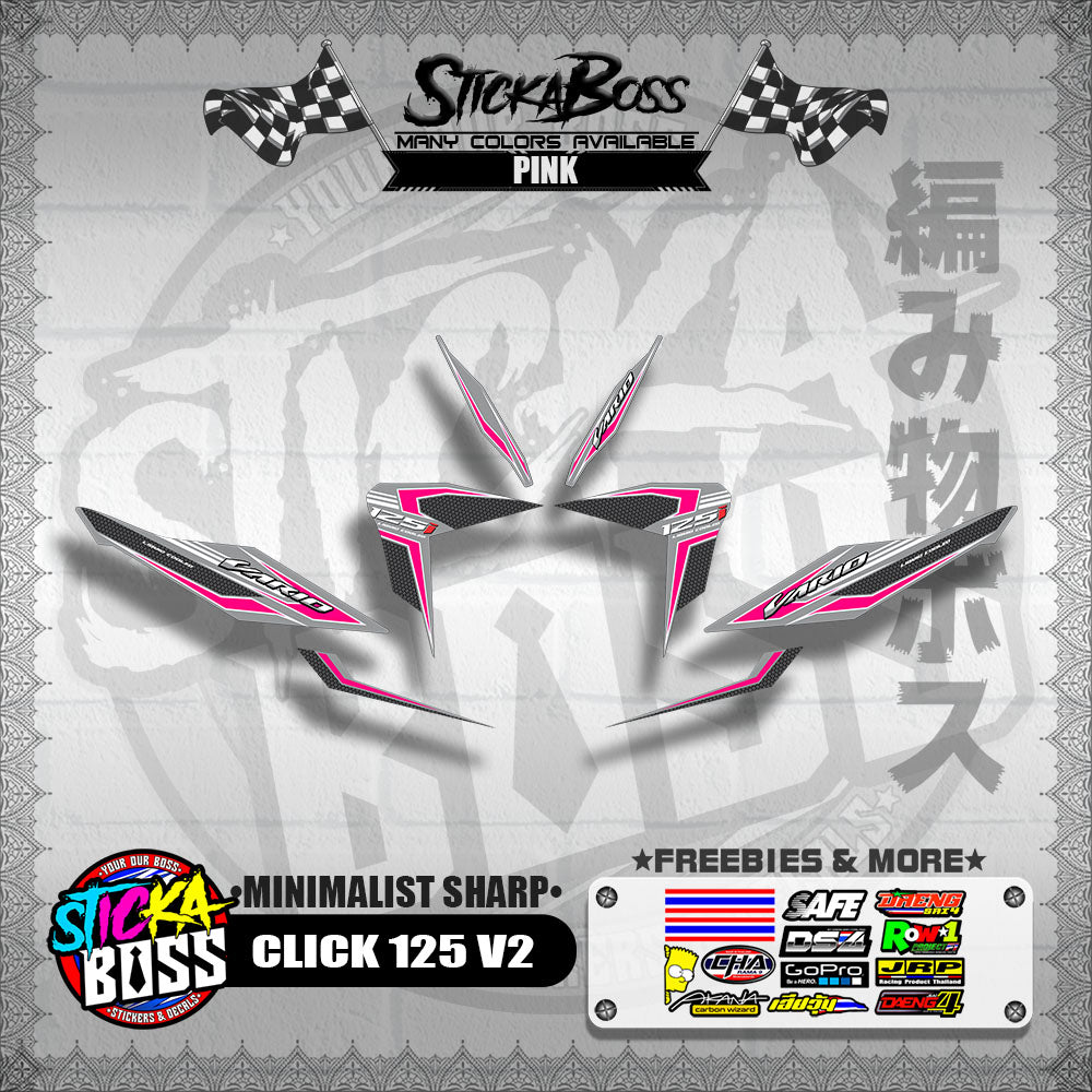 CLICK 125 V2 DECALS ( MINIMALIST SHARP )【WITH FREEBIES】