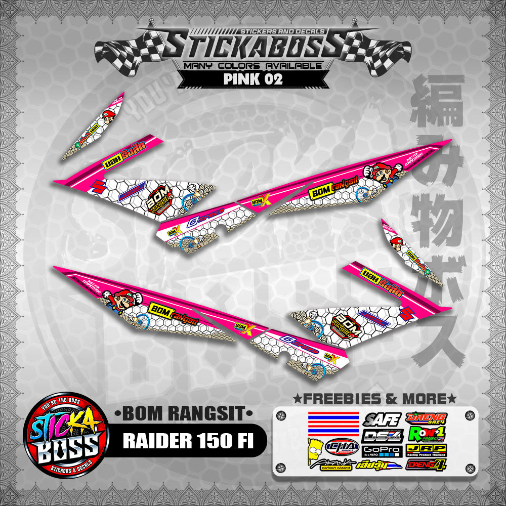 RAIDER 150 FI INDO DECALS ( BOM RANGSIT )【WITH FREEBIES】