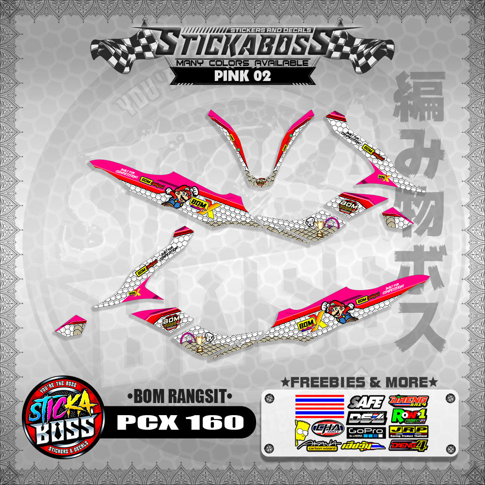PCX 160 STICKER DECALS (BOM RANGSIT)【WITH FREEBIES】