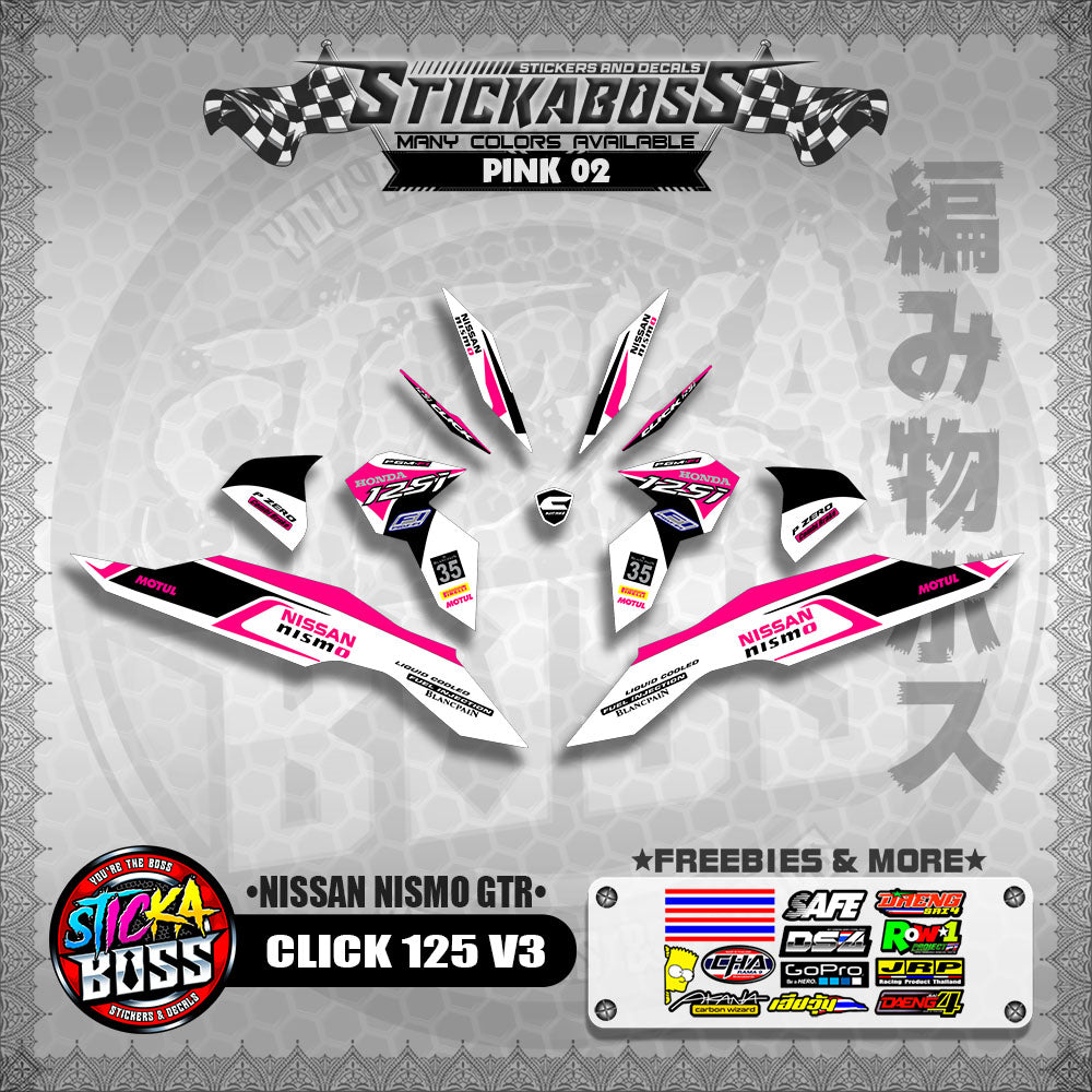 CLICK 125 V3 DECALS ( NISSAN NISMO GTR )【WITH FREEBIES】