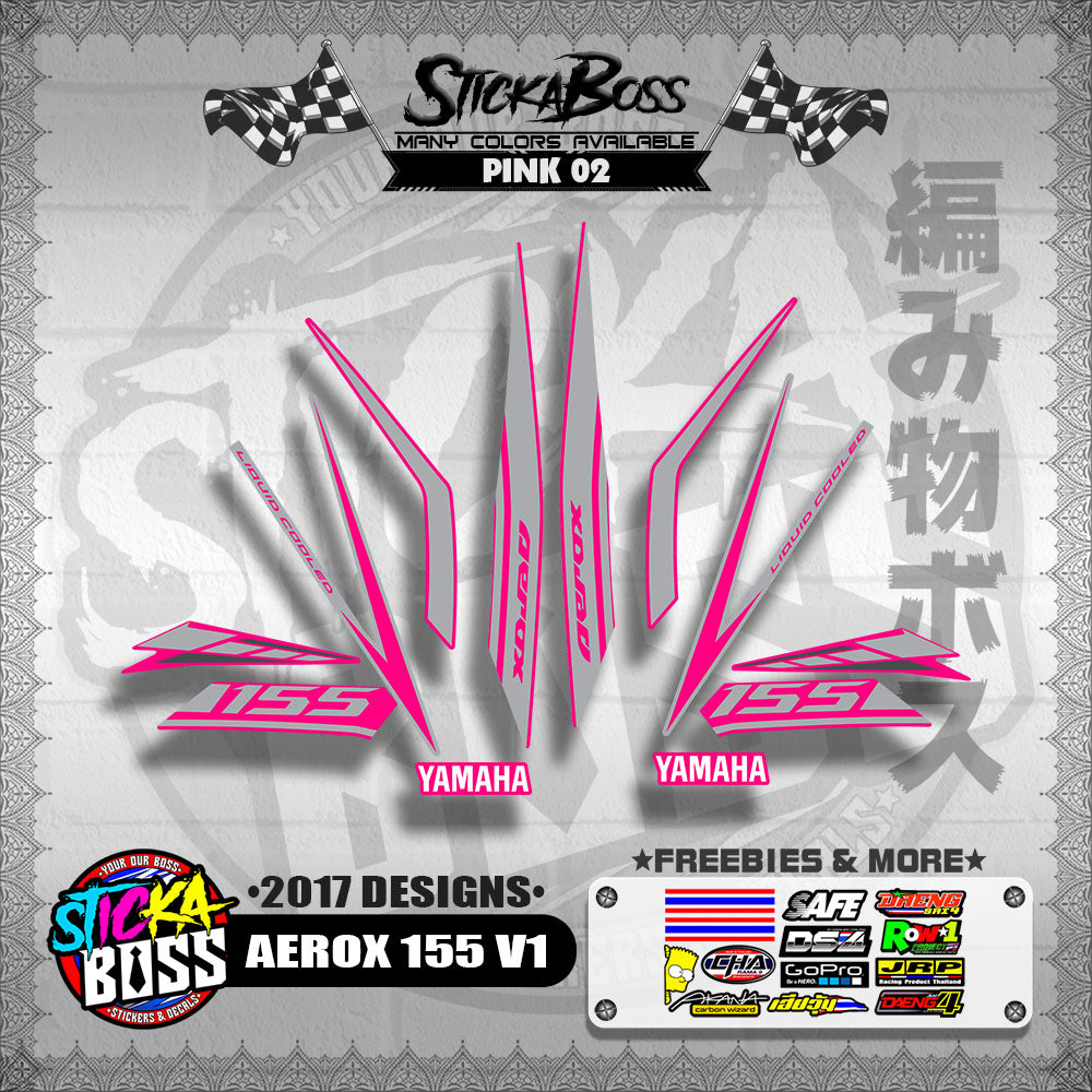 AEROX 155 V1 STOCK DECALS ( 2017 DESIGNS ) 【WITH FREEBIES】