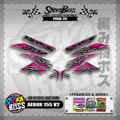 AEROX 155 V2 DECALS ( JDM HAYABUSA HONEYCOMB )【WITH FREEBIES】
