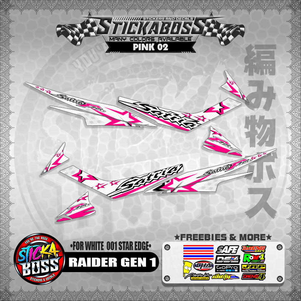RAIDER GEN 1 MALAYSIAN STICKER DECALS ( FOR WHITE  001 STAR EDGE )【WITH FREEBIES】