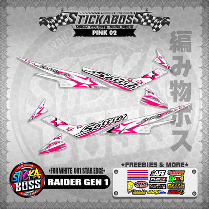 RAIDER GEN 1 MALAYSIAN STICKER DECALS ( FOR WHITE  001 STAR EDGE )【WITH FREEBIES】