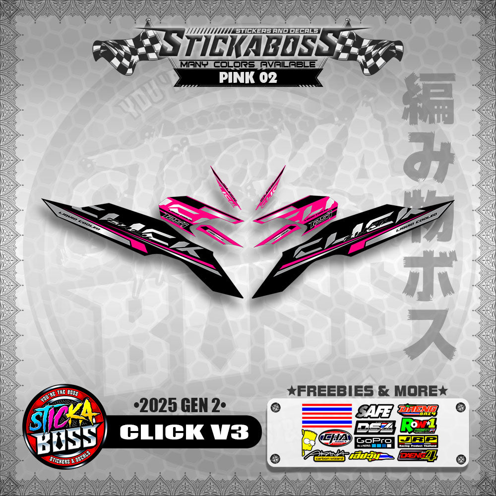 CLICK V3 INDO STICKER DECALS ( 2025 GEN 2 )【WITH FREEBIES】