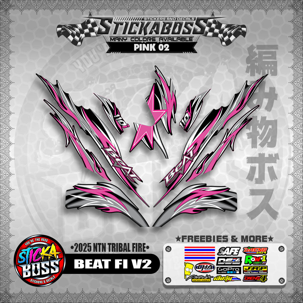 BEAT FI V2 STICKER DECALS ( 2025 NTN TRIBAL FIRE )【WITH FREEBIES】