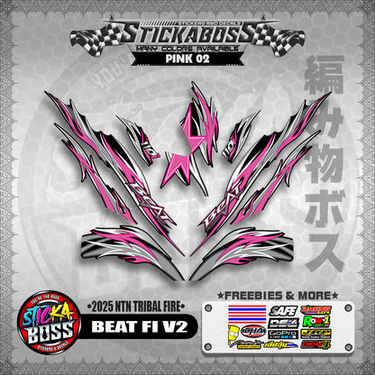 BEAT FI V2 STICKER DECALS ( 2025 NTN TRIBAL FIRE )【WITH FREEBIES】