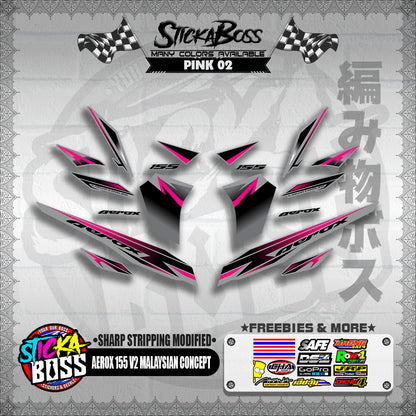 AEROX 155 V2 MALAYSIAN CONCEPT DECALS ( SHARP STRIPPING MODIFIED )【WITH FREEBIES】