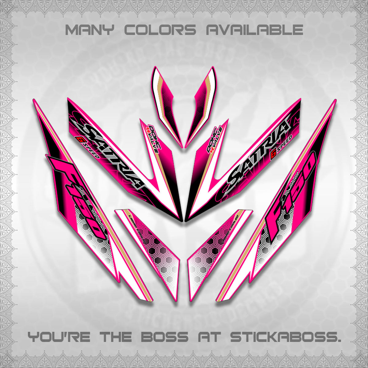RAIDER 150 Fi SATRIA DECALS (NEW DESIGN 11 11)STICKER DECALS By STICKABOSS