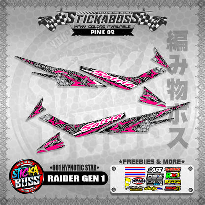 RAIDER GEN 1 MALAYSIAN STICKER DECALS (001 HYPNOTIC STAR)【WITH FREEBIES】