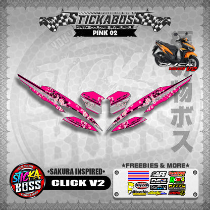 CLICK V2 STICKER DECALS ( SAKURA INSPIRED )【WITH FREEBIES】