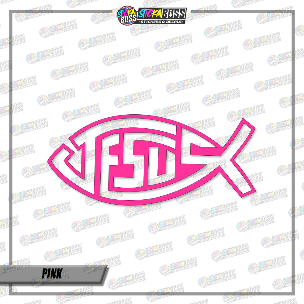 JESUS FISH (VINYL CUT-OUT STICKER DECALS )【Stickaboss】