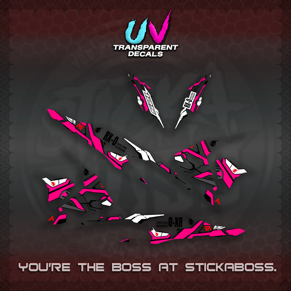 CLICK V2 UV TRANSPARENT VARIO DECALS (RX-O UNICORN GD)STICKER DECALS By STICKABOSS