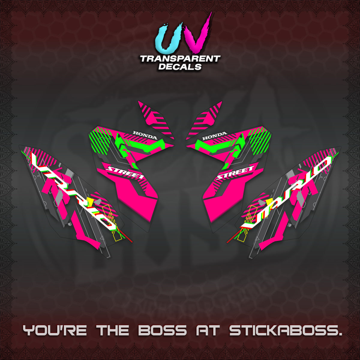 CLICK 125 V3 VARIO UV TRANSPARENT DECALS (2026 STREET STYLE EDITION) STICKER DECALS By STICKABOSS