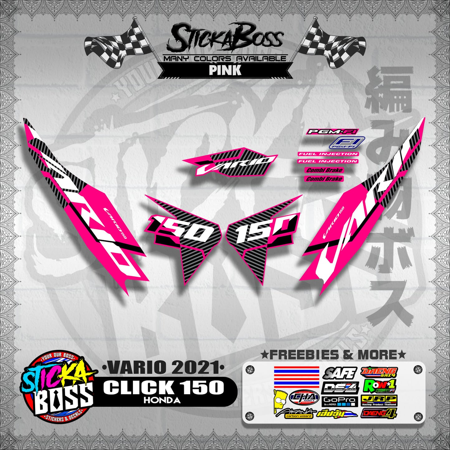 CLICK 150 V2 DECALS ( VARIO 2021 )【WITH FREEBIES】
