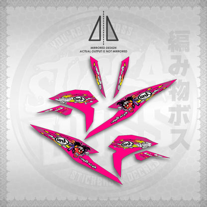 STICKER DECALS for BEAT FI V3 (ARAI APACHE STRIPPING) By STICKABOSS (SOFIE LAMINATED WATERPROOF)