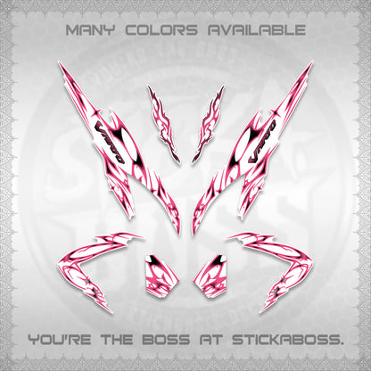 CLICK 125 V2 VARIO FOR WHITE DECALS (2026 TRIBAL LIGHTNING DESIGN) STICKER KITS BY STICKABOSS