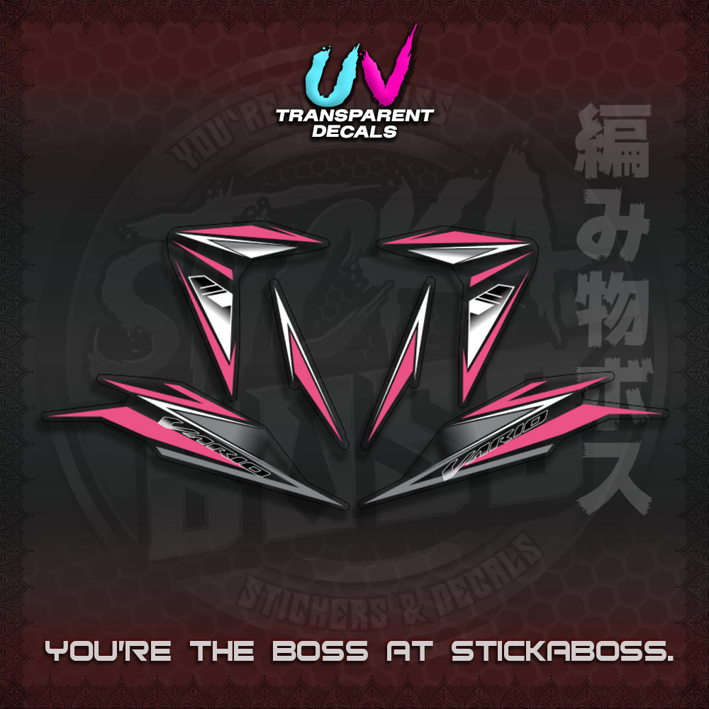 【PREMIUM UV PRINT】CLICK 125 V3 INDO CONCEPT ( TRANSPARENT SLASH BLADE VARIO ) STICKER DECALS By STICKABOSS