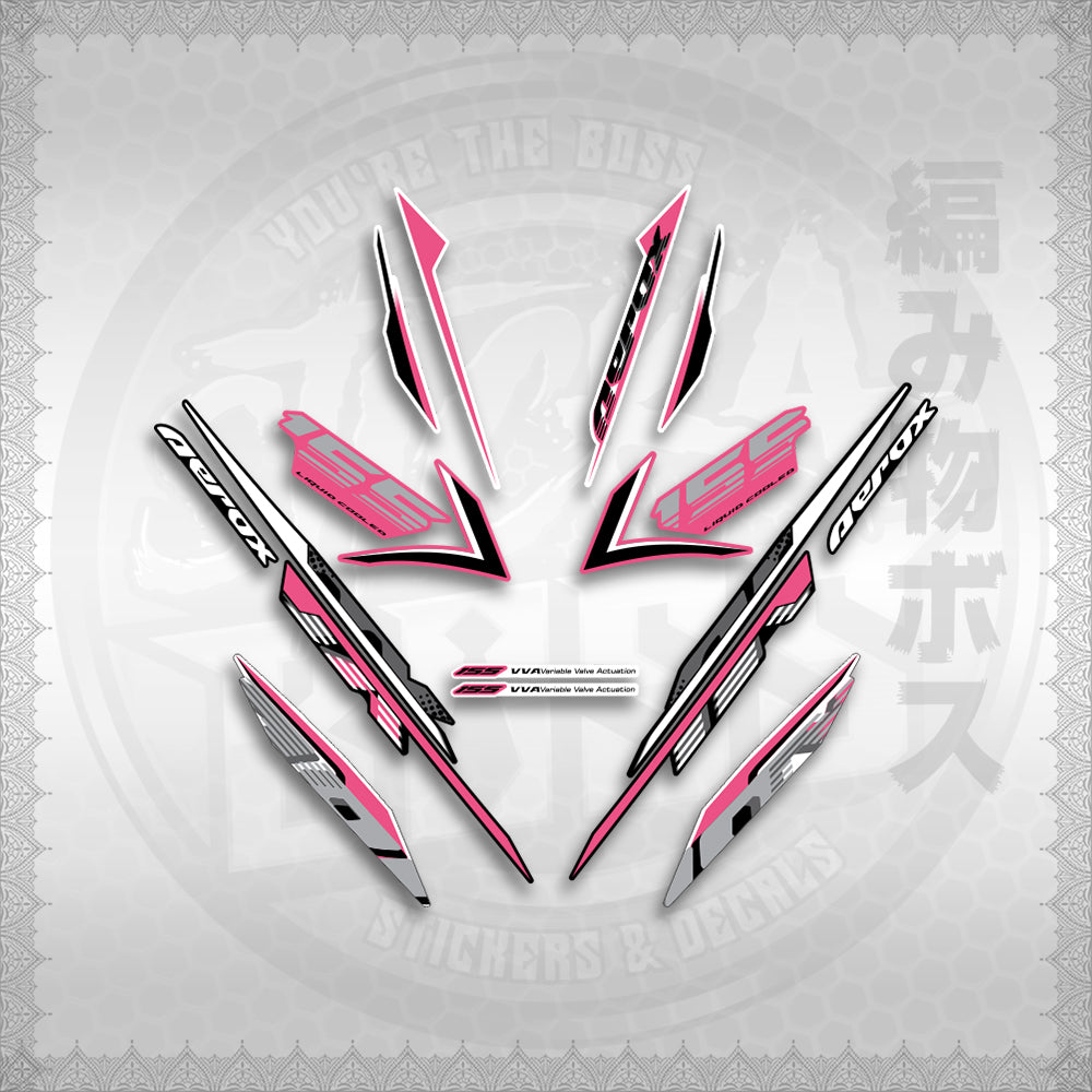 STICKER DECALS for AEROX 155 V2 (AV2NESPGR) By STICKABOSS (SOFIE LAMINATED WATERPROOF)