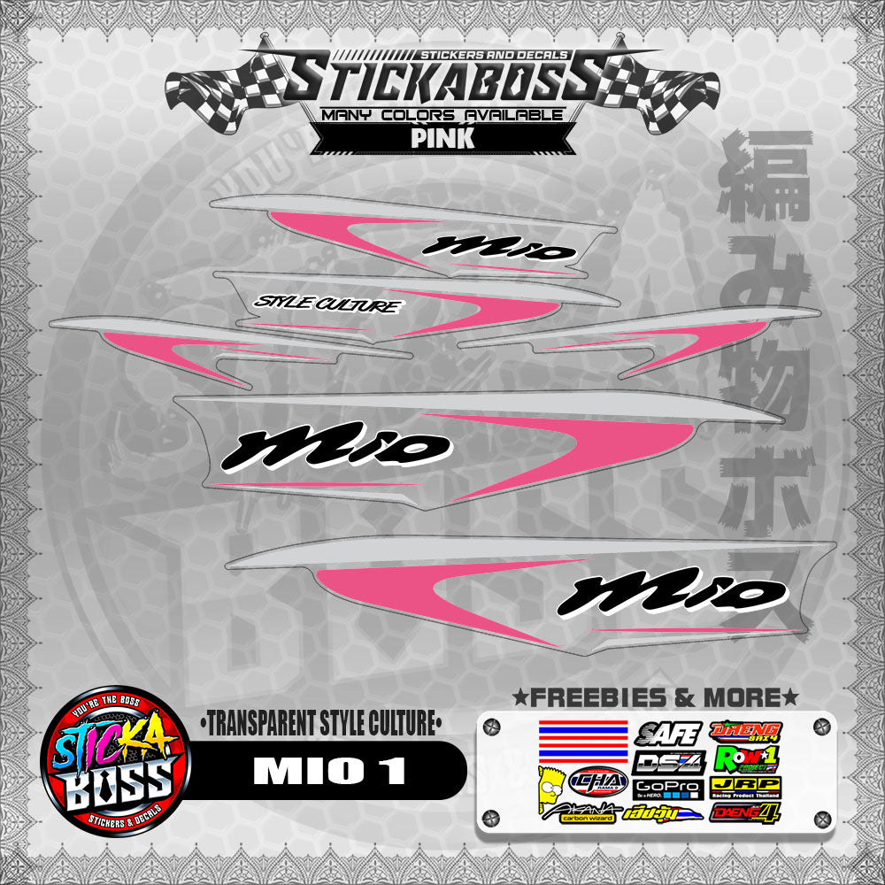 【PREMIUM UV PRINT】TRANSPARENT MIO 1 STICKER DECALS ( STYLE CULTURE )【WITH FREEBIES】