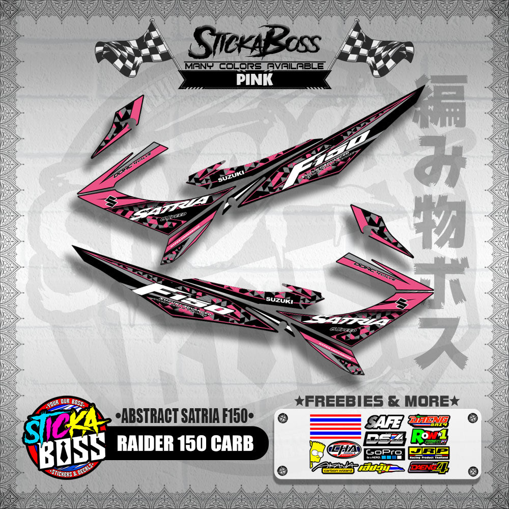 RAIDER 150 CARB DECALS ( ABSTRACT SATRIA F150 ) [ PREMIUM GLOSSY LAMINATED ]【WITH FREEBIES】