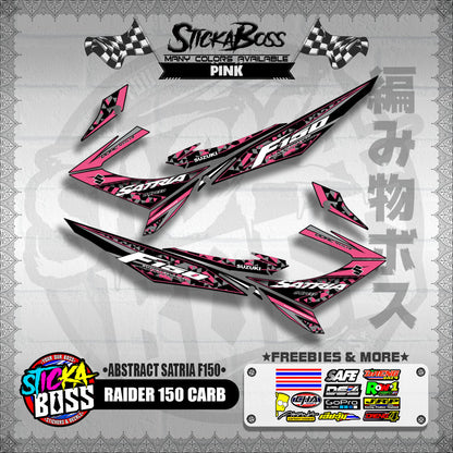 RAIDER 150 CARB DECALS ( ABSTRACT SATRIA F150 ) [ PREMIUM GLOSSY LAMINATED ]【WITH FREEBIES】