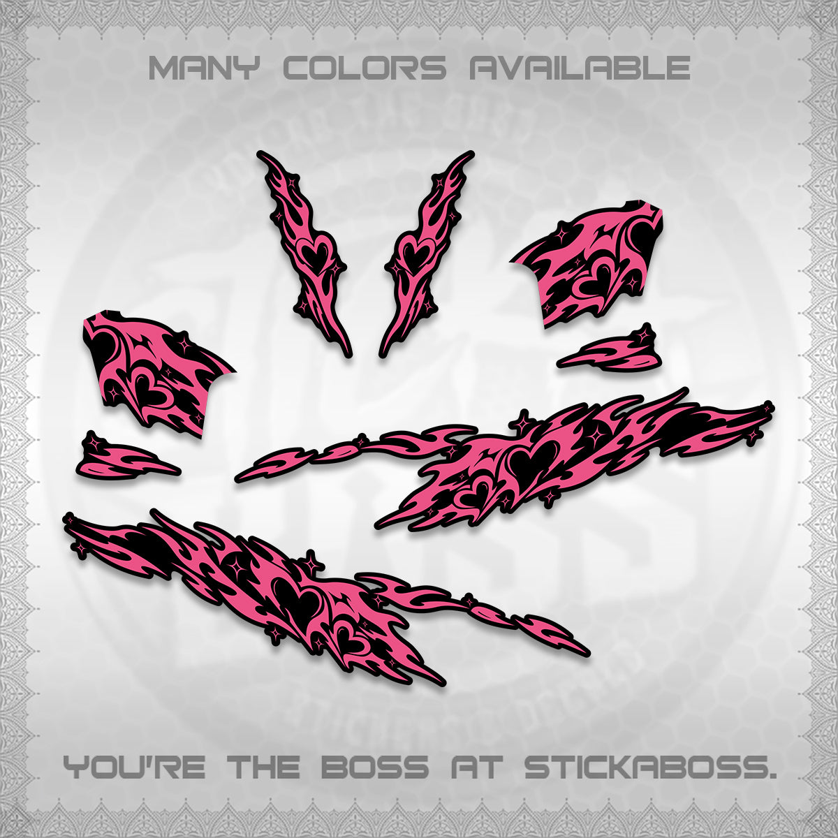 CLICK 125 V2 DECALS (2026 TRIBAL HEART DESIGN) STICKER KITS BY STICKABOSS