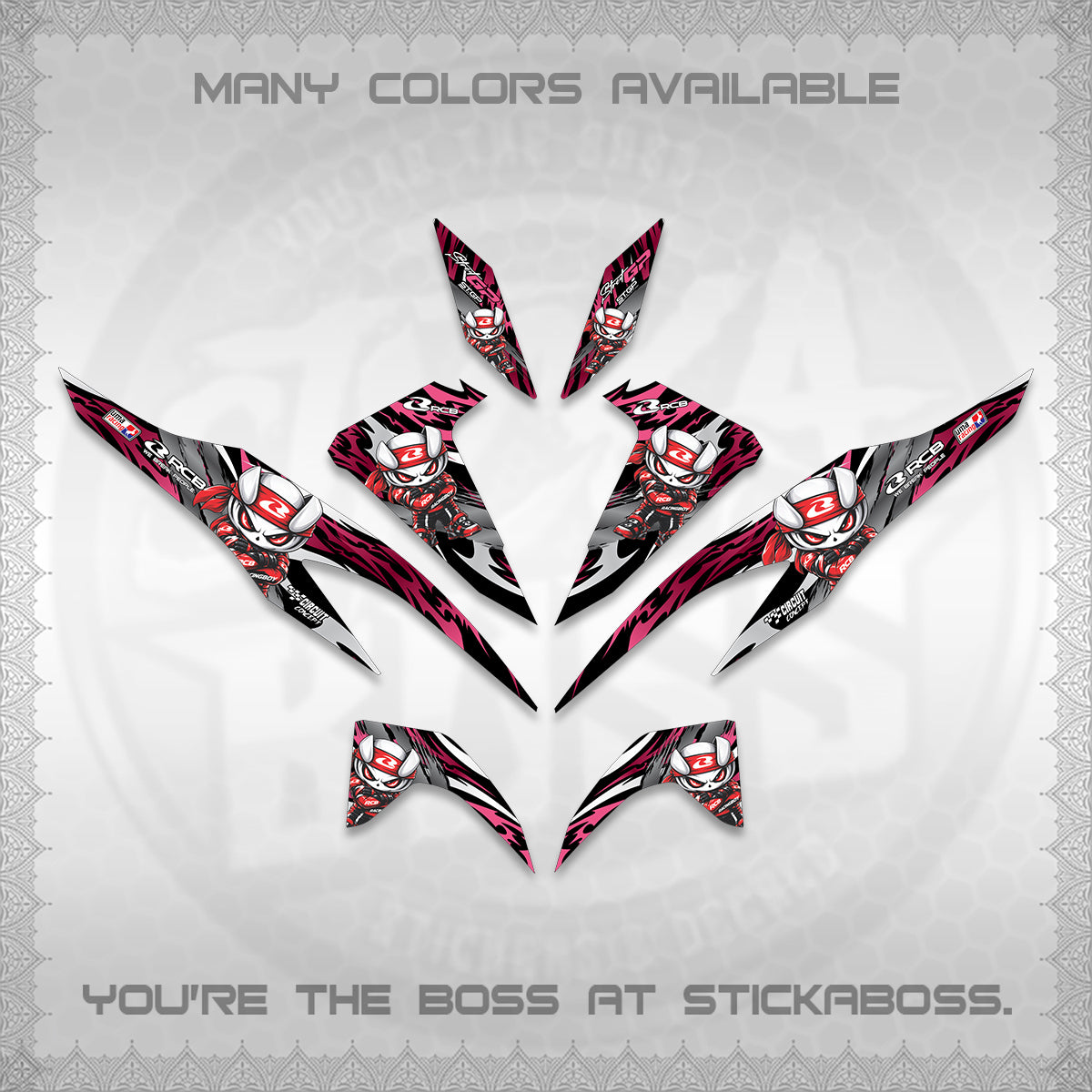 CLICK 125 V2 DECALS (2026 NEW RCB 2.0 DESIGN) STICKER KITS BY STICKABOSS