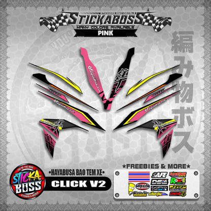 CLICK V2 INDO STICKER DECALS ( HAYABUSA BAO TEM XE )【WITH FREEBIES】