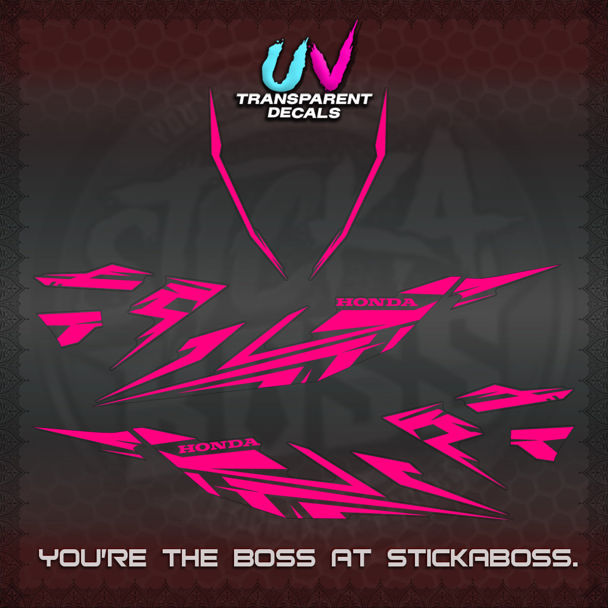 CLICK 125 V4 UV TRANSPARENT DECALS (2026 MINIMAL 001 DESIGN)STICKER DECALS By STICKABOSS