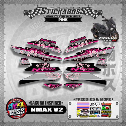 NMAX V2 STICKER DECALS ( SAKURA INSPIRED )【WITH FREEBIES】