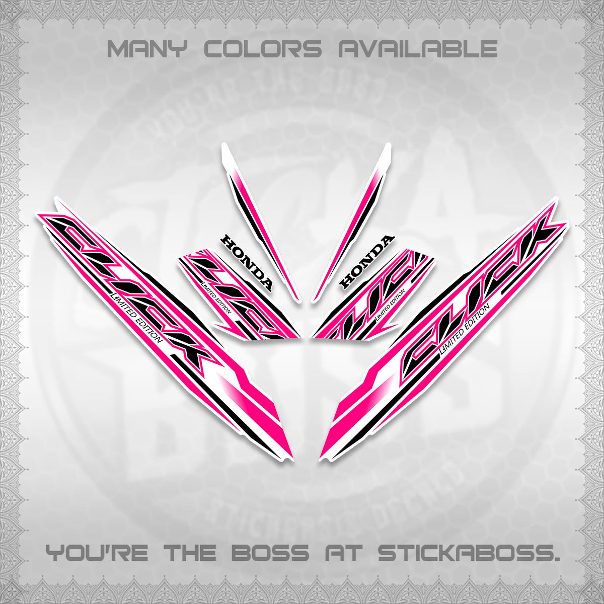 CLICK 125 V3 INDO FOR WHITE DECALS (2024 SV 13-A2 STYLE) STICKER KITS By STICKABOSS