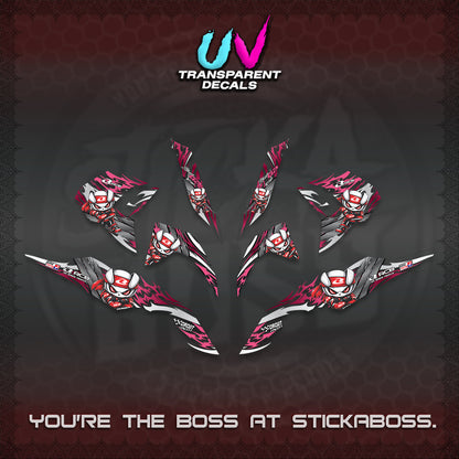 CLICK 125 V3 UV TRANSPARENT DECALS (2026 NEW RCB 2.0 DESIGN) STICKER KITS BY STICKABOSS