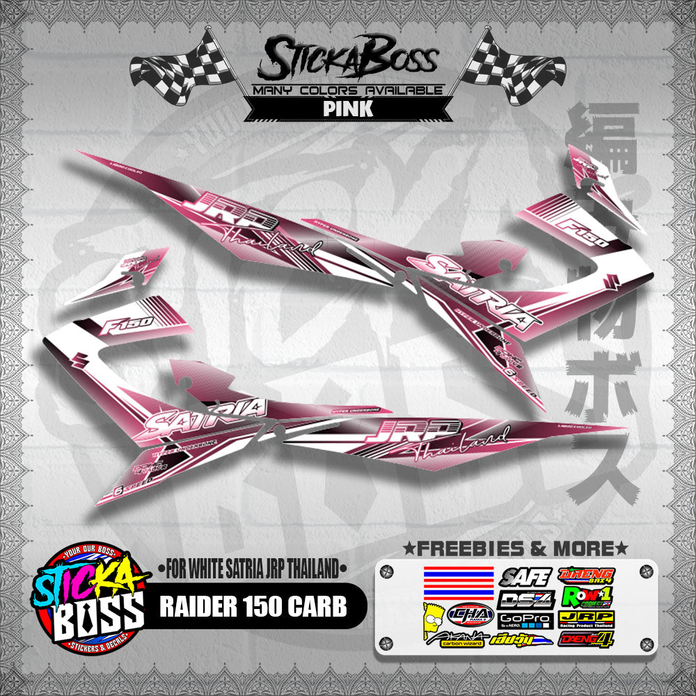 RAIDER 150 CARB DECALS ( FOR WHITE SATRIA JRP THAILAND )【WITH FREEBIES】
