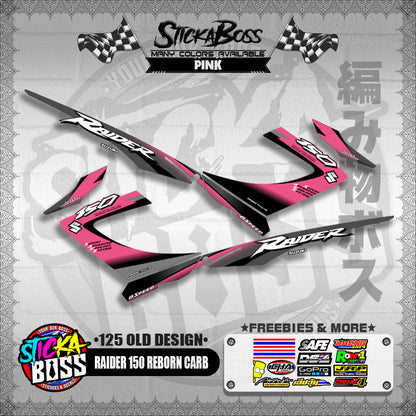 RAIDER 150 REBORN CARB DECALS ( 125 OLD DESIGN )【WITH FREEBIES】