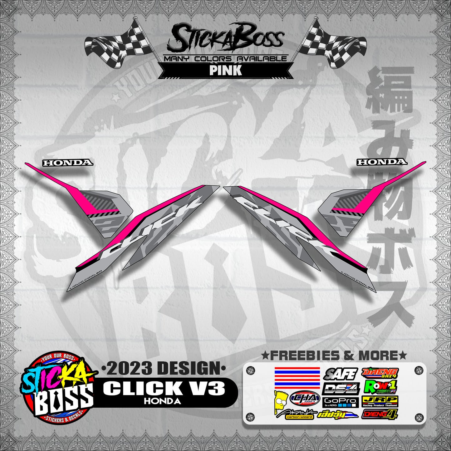 CLICK V3 DECALS ( 2023 DESIGN )【WITH FREEBIES】