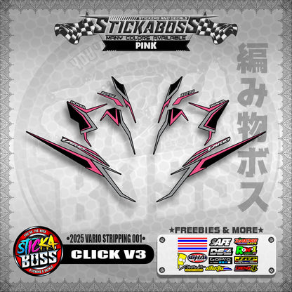 CLICK V3 STICKER DECALS ( 2025 VARIO STRIPPING 001 )【WITH FREEBIES】