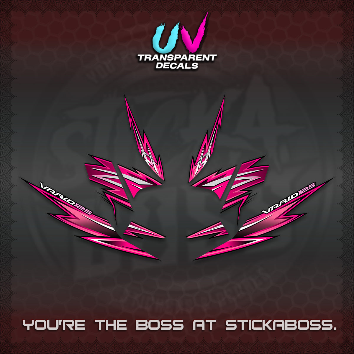 CLICK 125 V4 INDO VARIO UV TRANSPARENT DECALS (2026 VANDOREN STYLE) STICKER DECALS By STICKABOSS