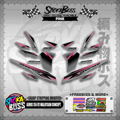 AEROX 155 V2 MALAYSIAN CONCEPT DECALS ( SHARP STRIPPING MODIFIED )【WITH FREEBIES】