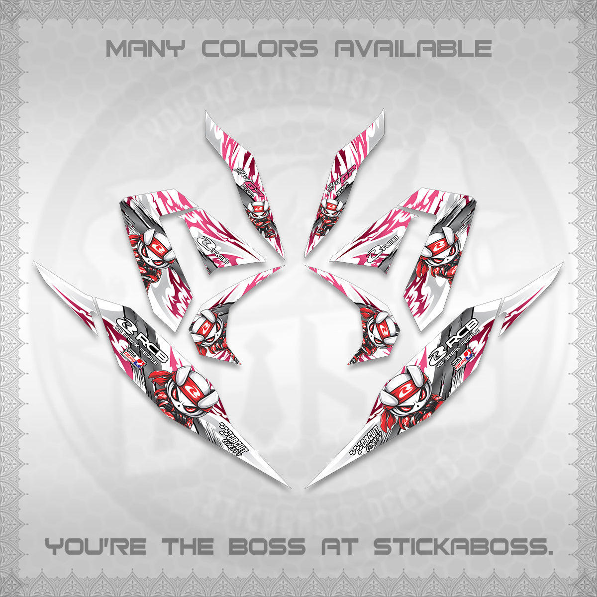 CLICK 125 V4 FOR WHITE DECALS (2026 NEW RCB 2.0 DESIGN) STICKER KITS BY STICKABOSS
